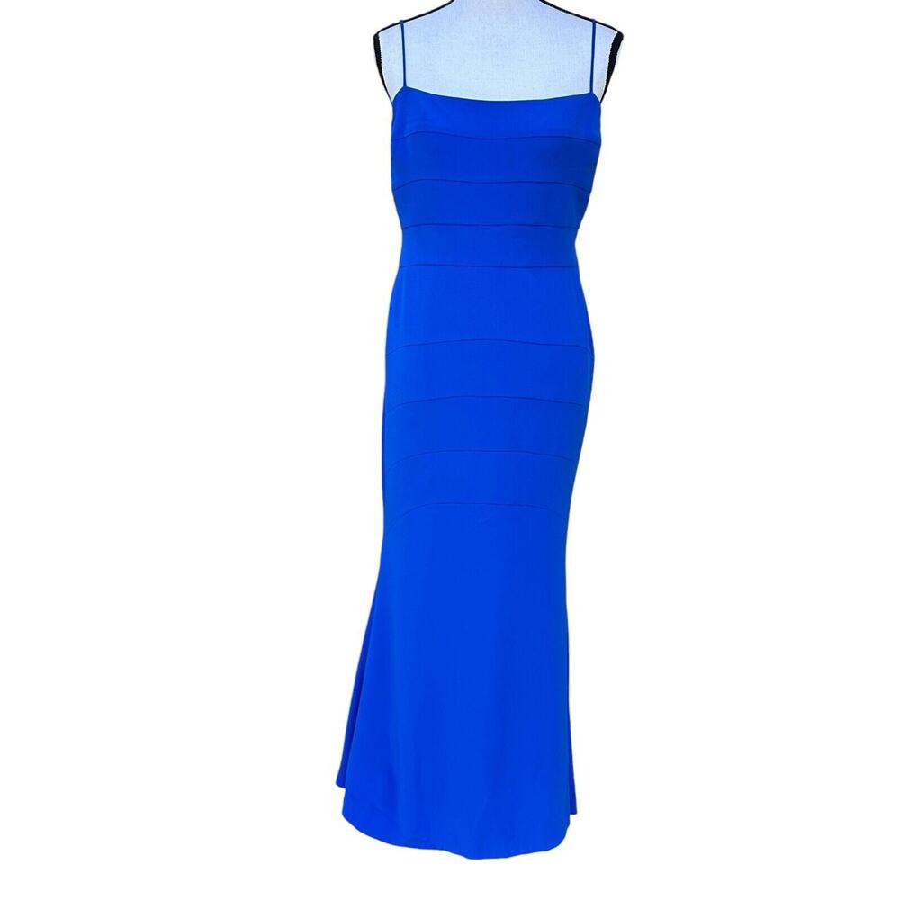 FRASCARA‎ Wedding Spaghetti Straps Royal Blue Lined Maxi Dress Size 12